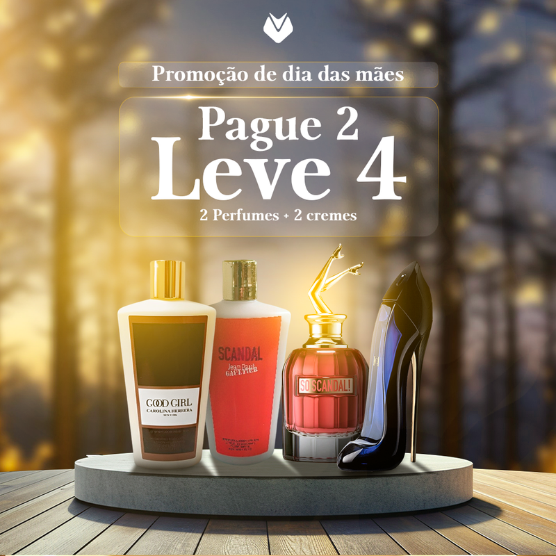 [PAGUE 2 LEVE 4] - 2 Perfumes + 2 Cremes Good Girl & Scandal - PRESENTE ESPECIAL DIA DAS MÃES!