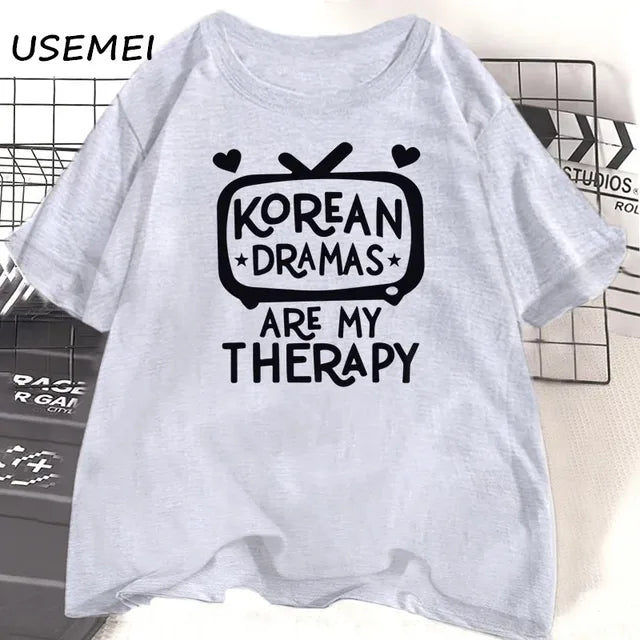 Camiseta Dorameira: Streetwear Coreano em Manga Curta - 100% Algodão