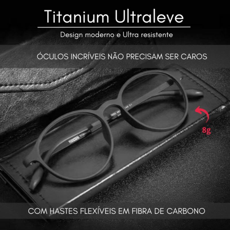 Óculos de Gráu Titanium Armação com Fibra de Carbono Ultraleve - Envio Nacional