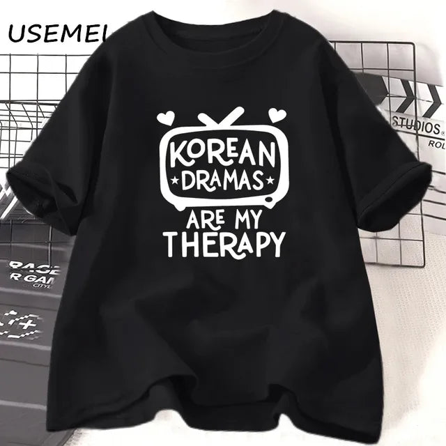 Camiseta Dorameira: Streetwear Coreano em Manga Curta - 100% Algodão